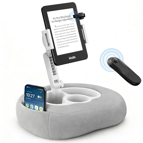 Adjustable Kindle & Tablet Pillow Stand with Wireless Page Turner