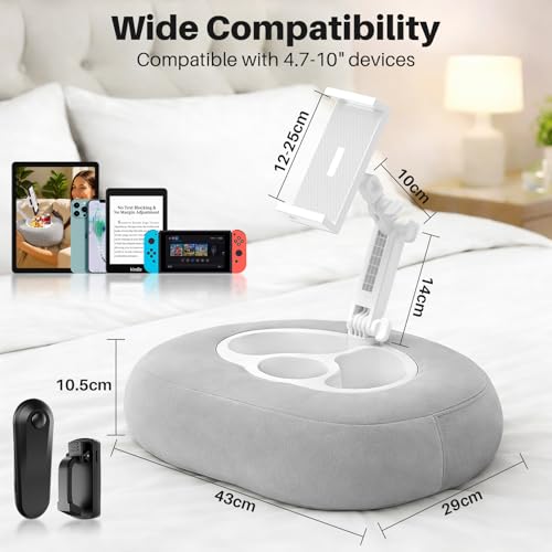 Adjustable Kindle & Tablet Pillow Stand with Wireless Page Turner
