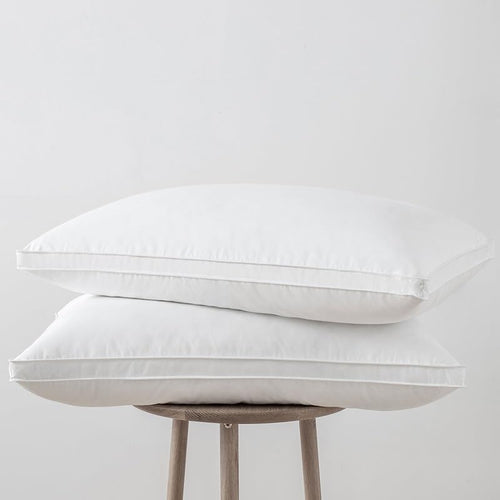 2-Piece Goose Down Sleeping Pillow Set – Cotton Cover