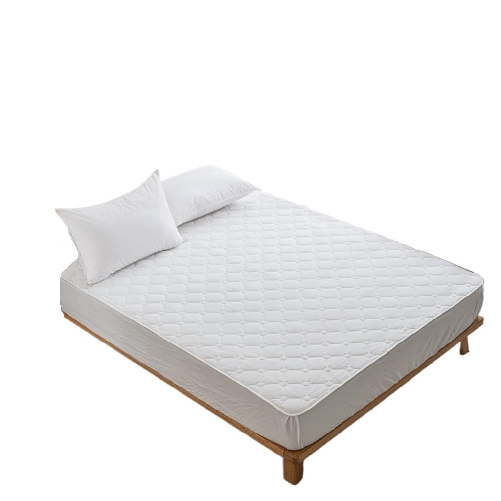 Machine-Washable Soft Mattress Protector – White