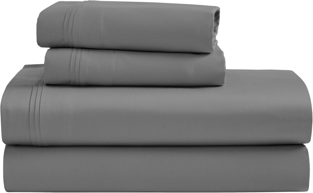 1500 Thread Count Egyptian Cotton 4-Piece Sheet Set – Deep Pocket, Queen, Grey