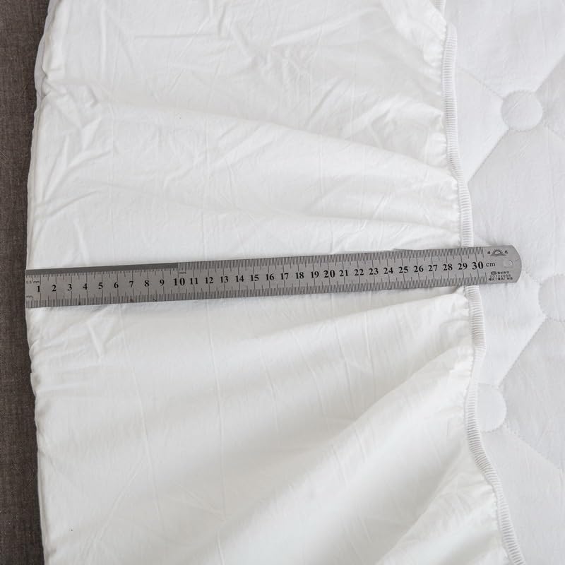Machine-Washable Soft Mattress Protector – White