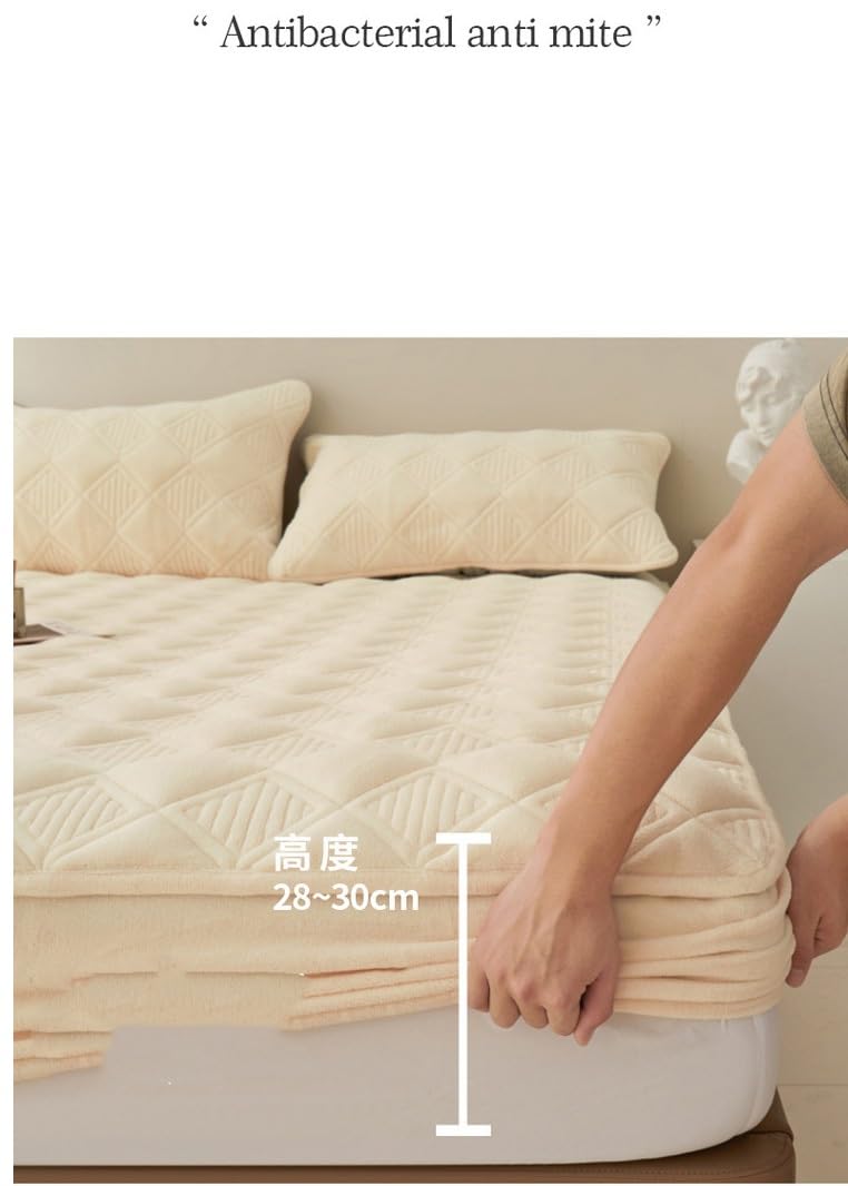 Velvet Thermal Mattress Cover – Plush Winter Bedding