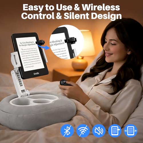 Adjustable Kindle & Tablet Pillow Stand with Wireless Page Turner