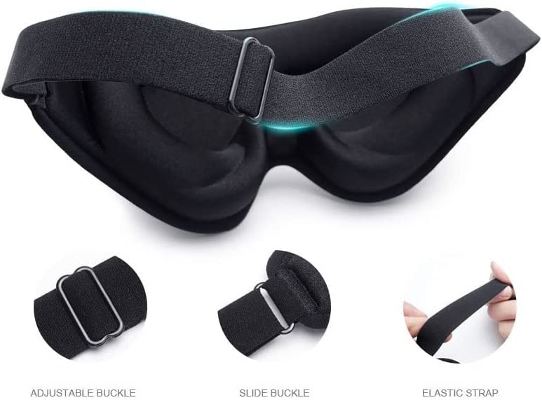 3D Contoured Blackout Sleep Mask for Travel