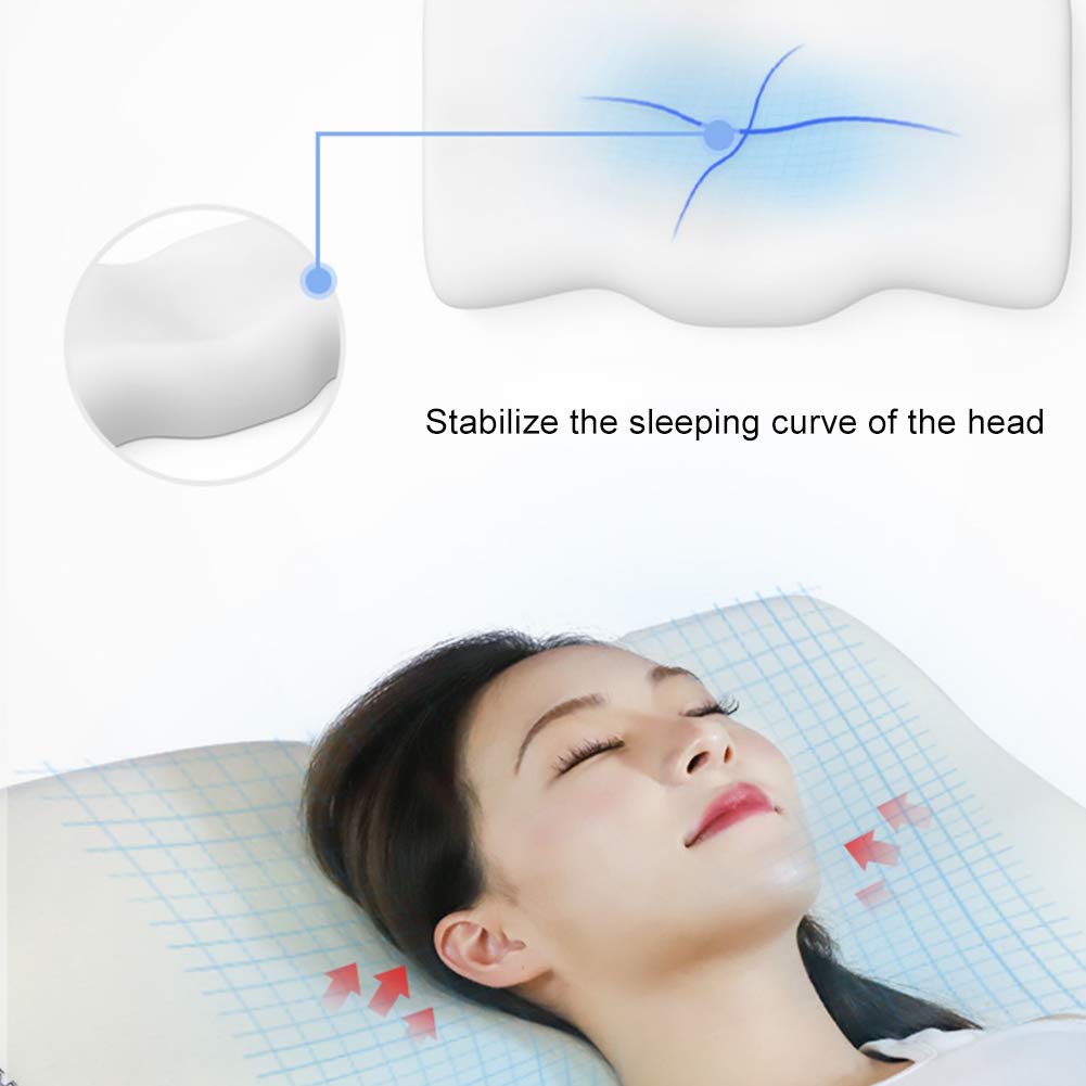 Ergonomic Contour Memory Foam Cervical Pillow with Removable Cover