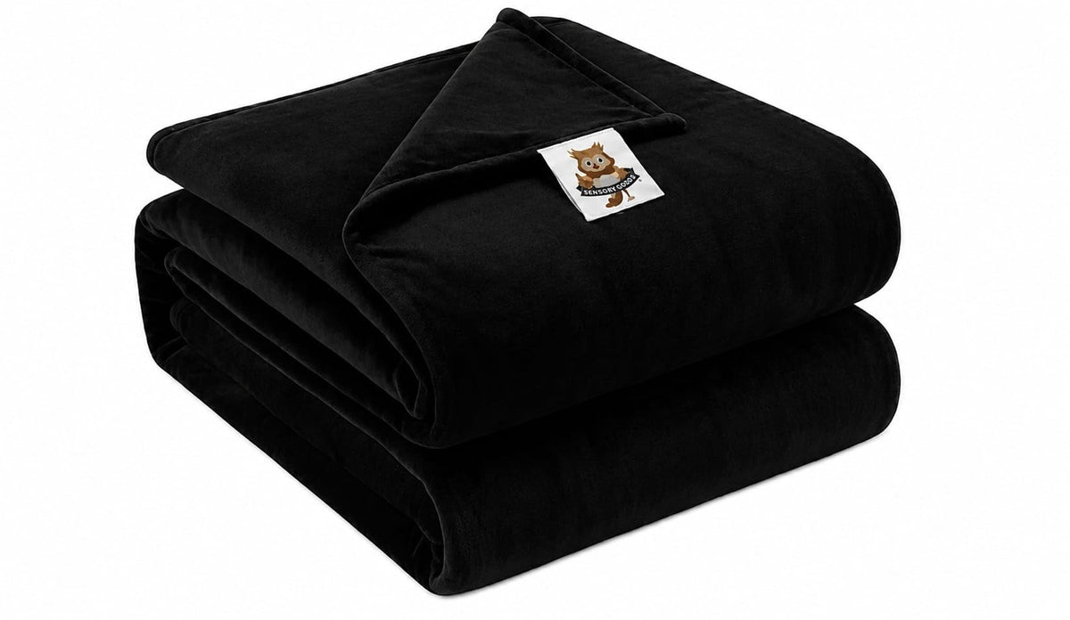 Extra Large Organic Cotton Weighted Blanket – 25 lb, Black