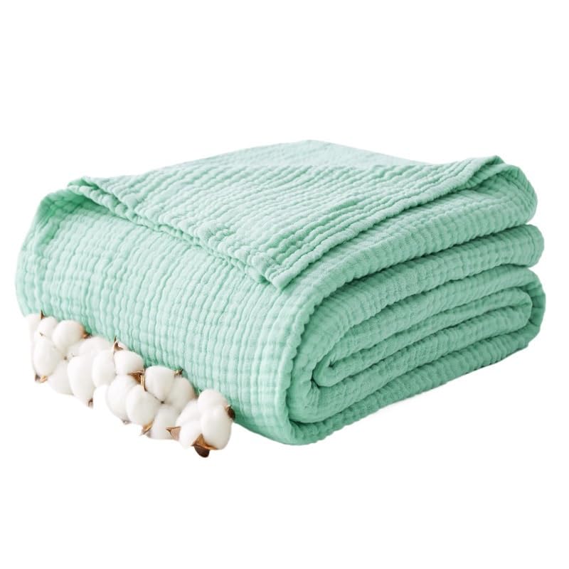 Lightweight Cotton Muslin Cooling Blanket – Breathable Summer Throw