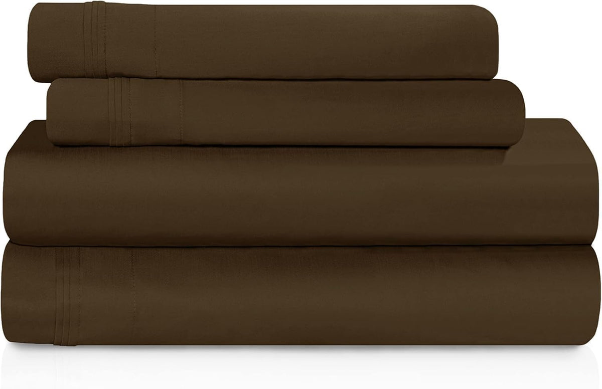 1500 Thread Count Egyptian Cotton 4-Piece Sheet Set – Deep Pocket, Queen, Grey