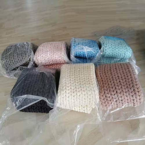 Chunky Knit Cotton Throw Blanket – Soft & Warm, Khaki