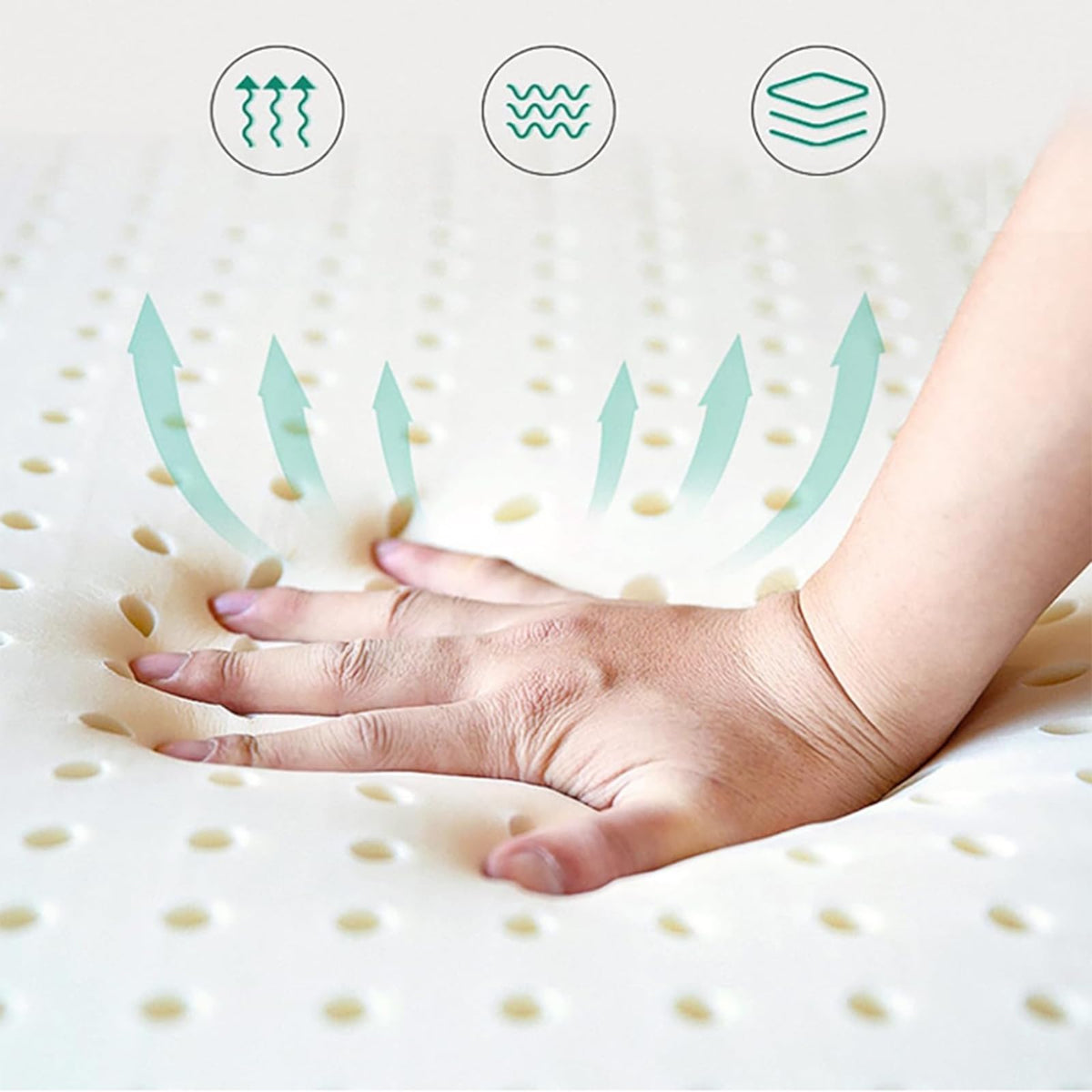 Natural Latex Mattress Topper with Cotton Cover – 7.5 cm