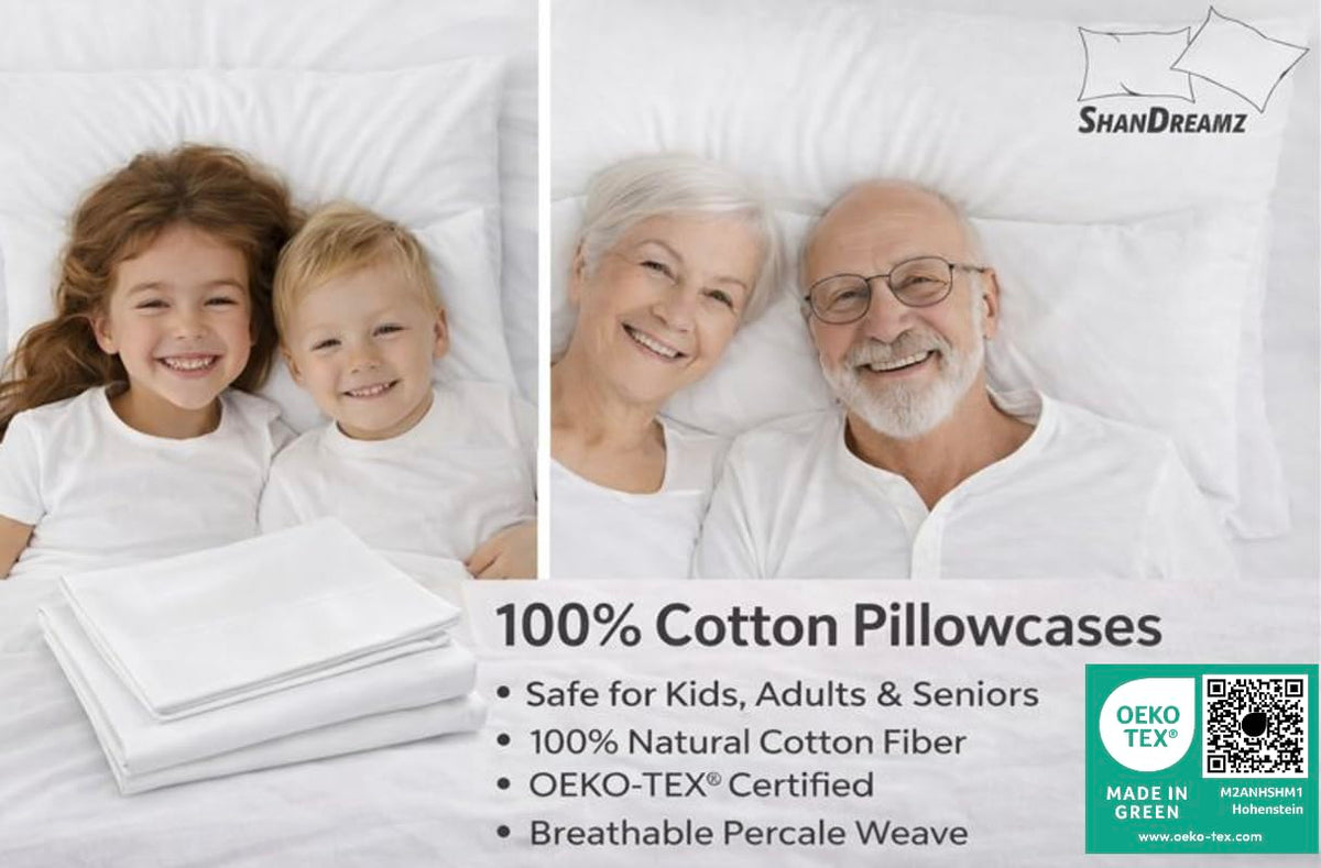 Cotton Percale Pillowcases – Breathable & Crisp