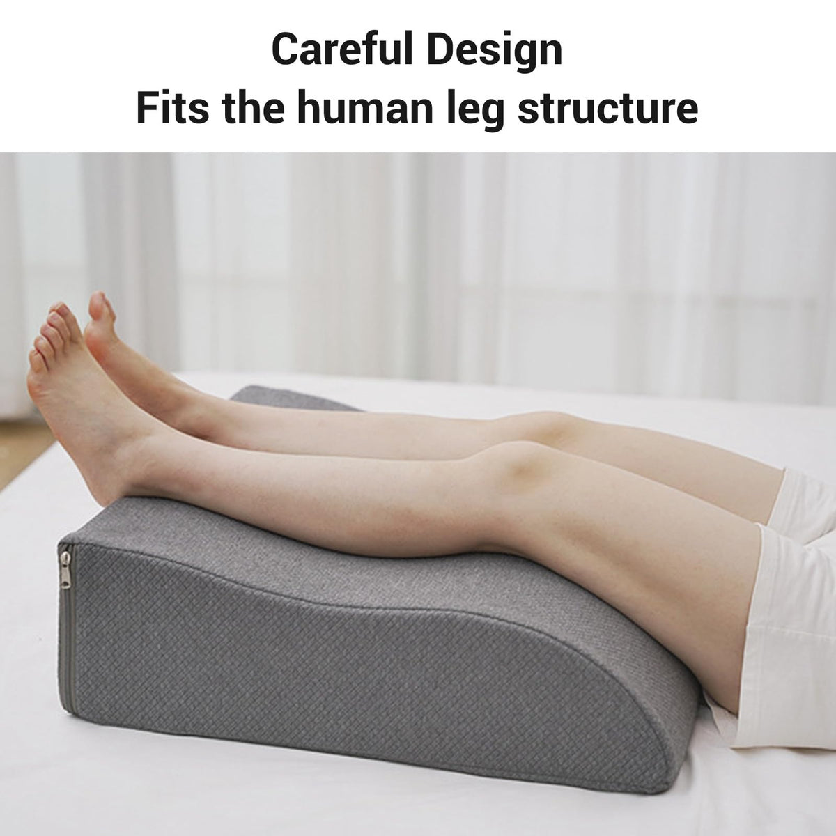 Ergonomic Memory Foam Leg Elevation Pillow – S-Shaped Knee & Lumbar Support