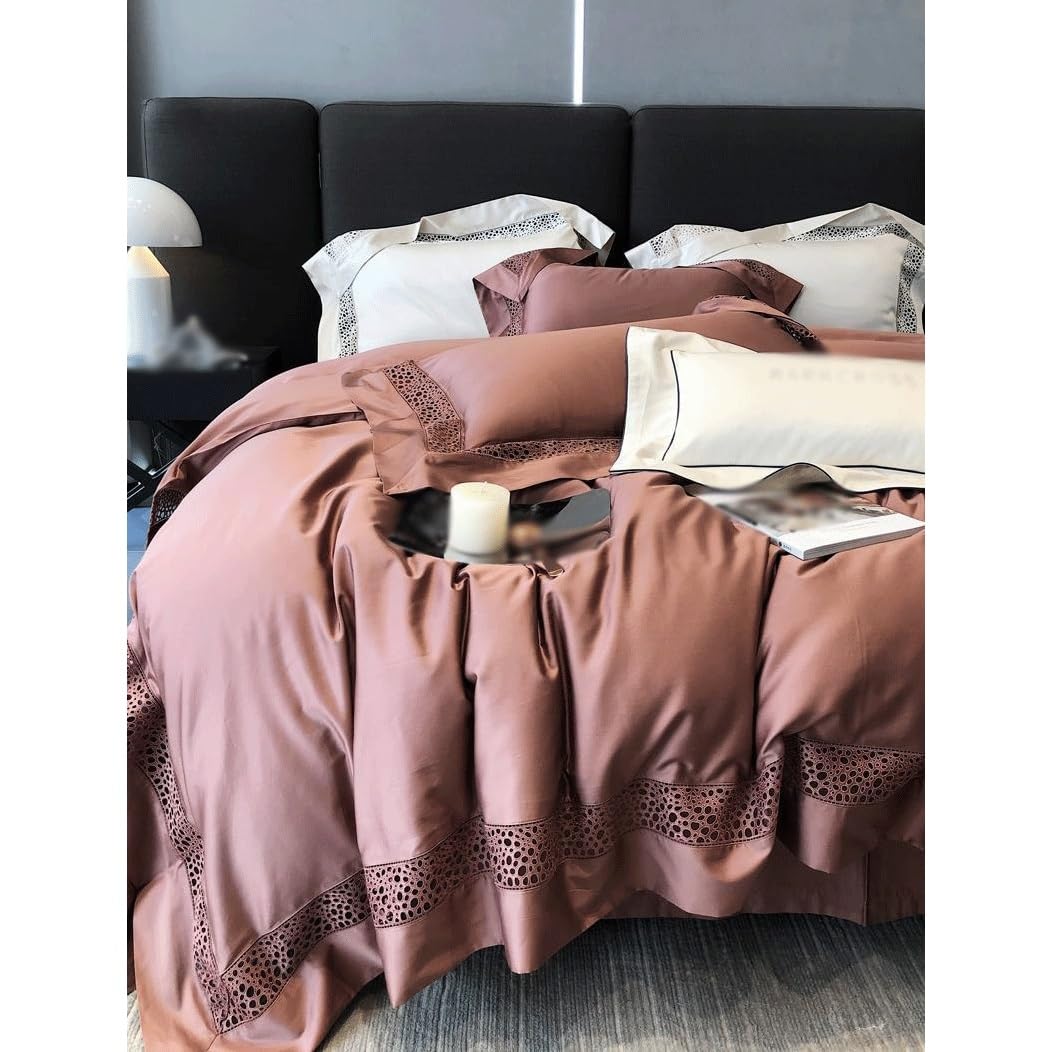 Italian-Style Cotton Lace 4-Piece Bedding Set with Duvet Cover