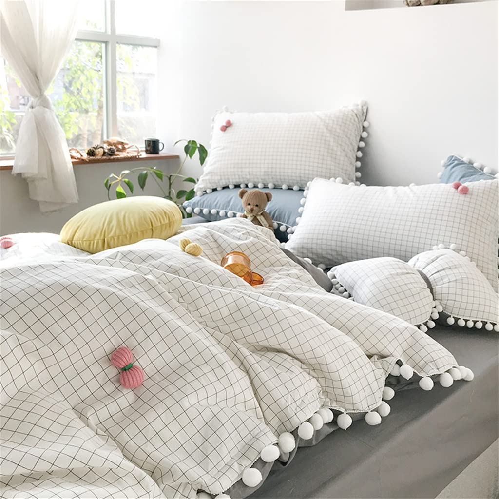 Yarn-Dyed Washed Cotton 5-Piece Bedding Set with Duvet Cover