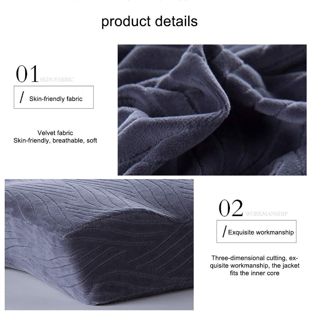 Ergonomic Contour Memory Foam Cervical Pillow for Side, Back & Stomach Sleepers