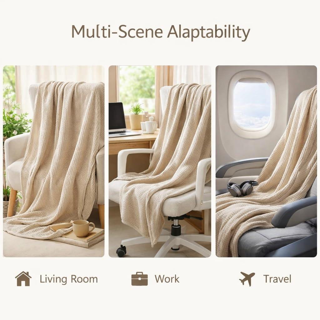Lightweight Cotton Muslin Cooling Blanket – Breathable Summer Throw