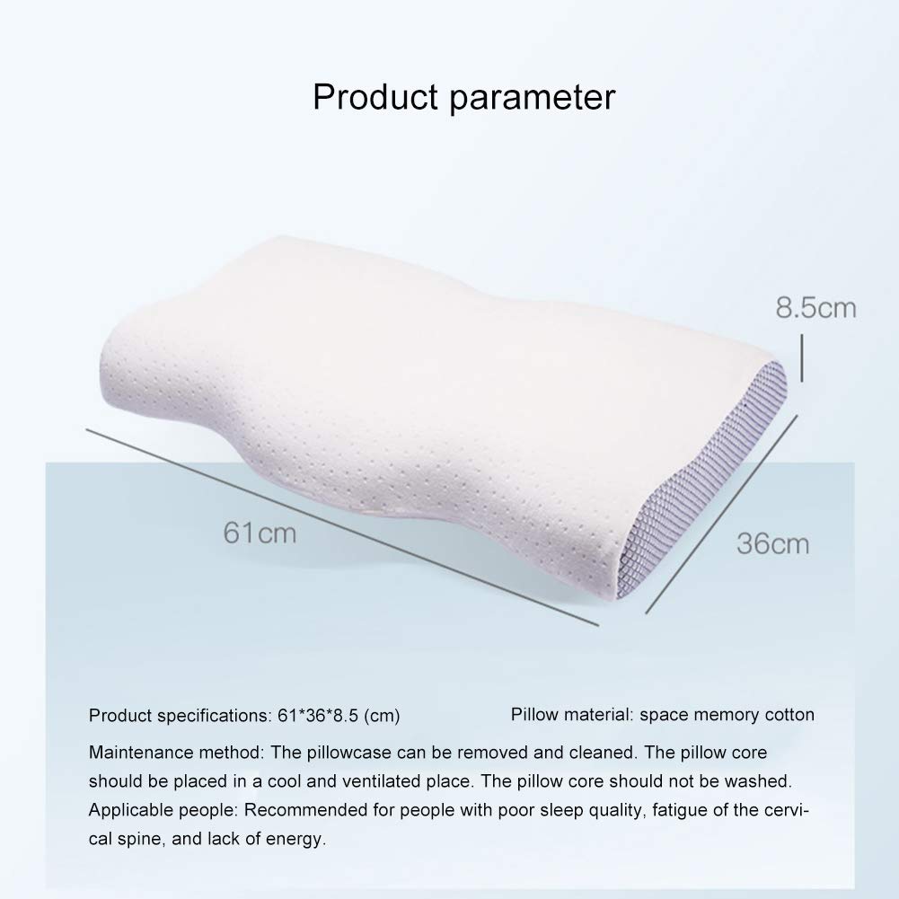 Ergonomic Contour Memory Foam Cervical Pillow with Removable Cover