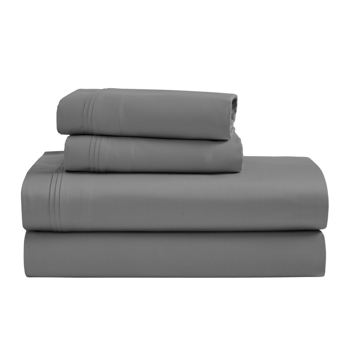 1500 Thread Count Egyptian Cotton 4-Piece Sheet Set – Deep Pocket, Queen, Grey