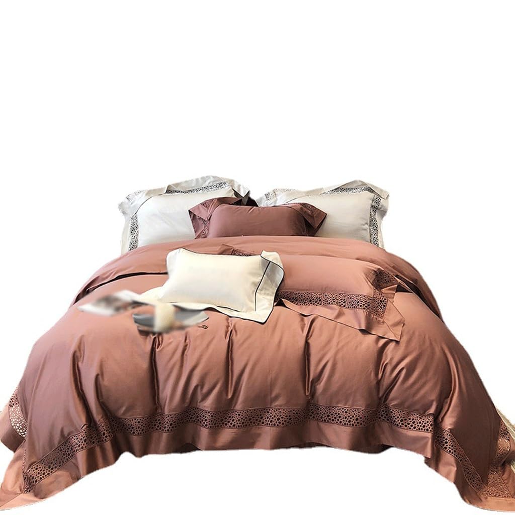 Italian-Style Cotton Lace 4-Piece Bedding Set with Duvet Cover
