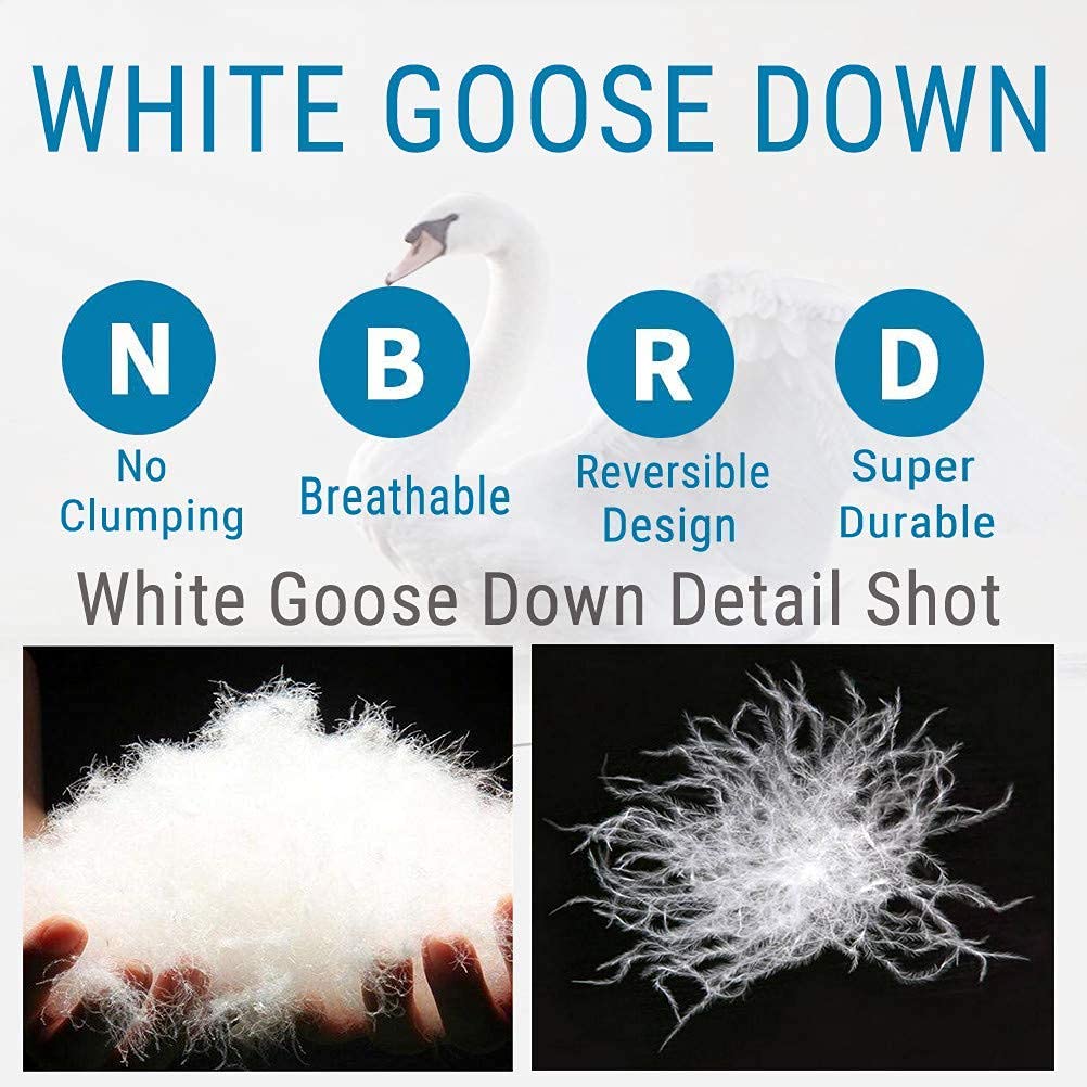 95% White Goose Down Queen Duvet Insert – Cotton Cover