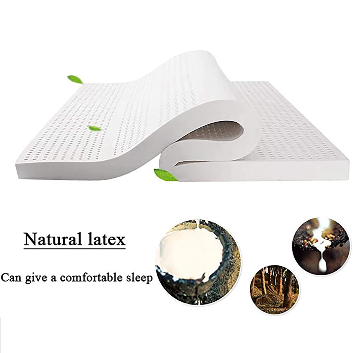 Natural Latex Mattress Topper with Cotton Cover – Breathable & Supportive
