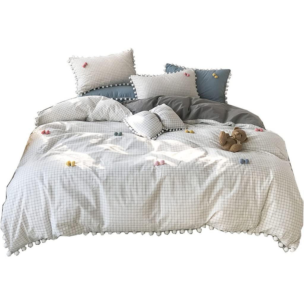 Yarn-Dyed Washed Cotton 5-Piece Bedding Set with Duvet Cover