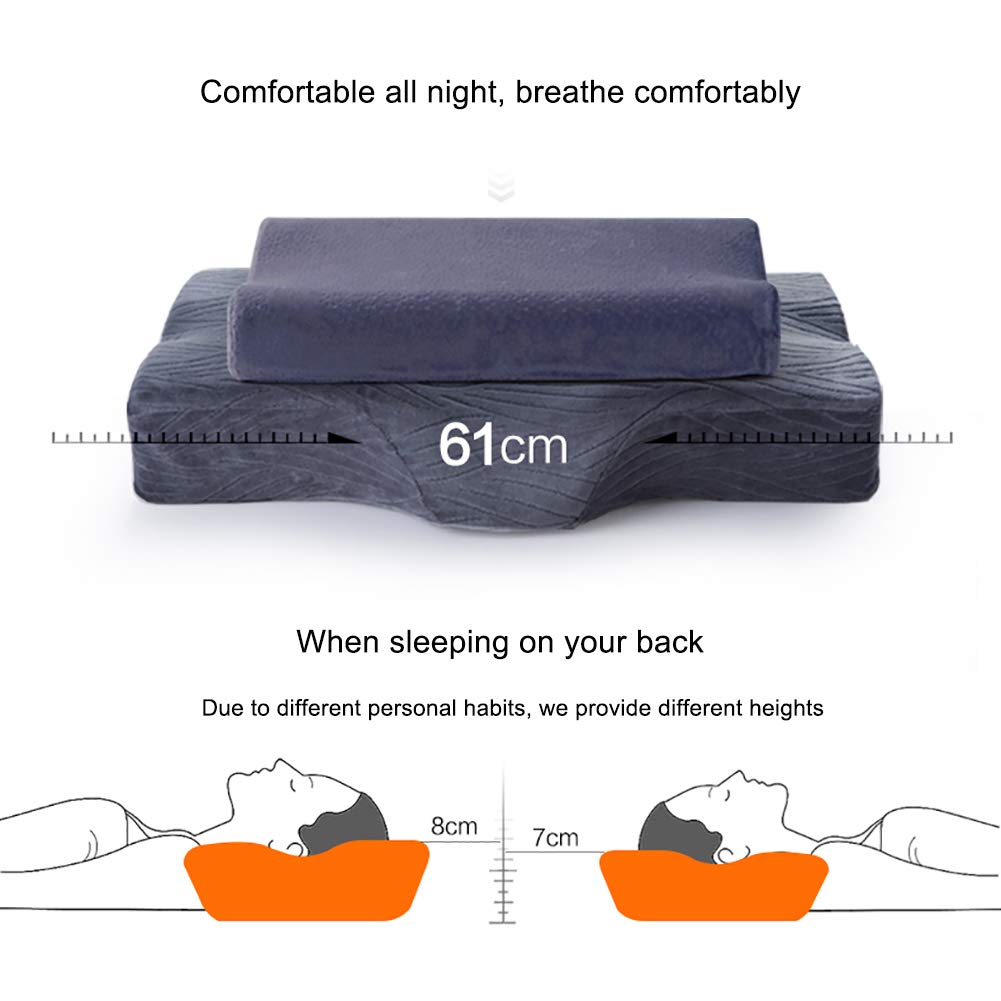 Ergonomic Contour Memory Foam Cervical Pillow for Side, Back & Stomach Sleepers