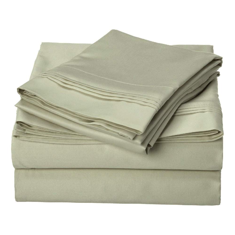 1500 Thread Count Egyptian Cotton 4-Piece King Sheet Set – Deep Pocket, Sage Green