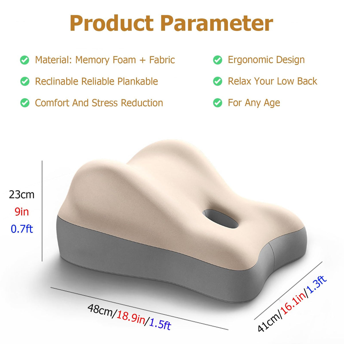 Adjustable Memory Foam Face-Down Support Pillow for Sleeping & Reading