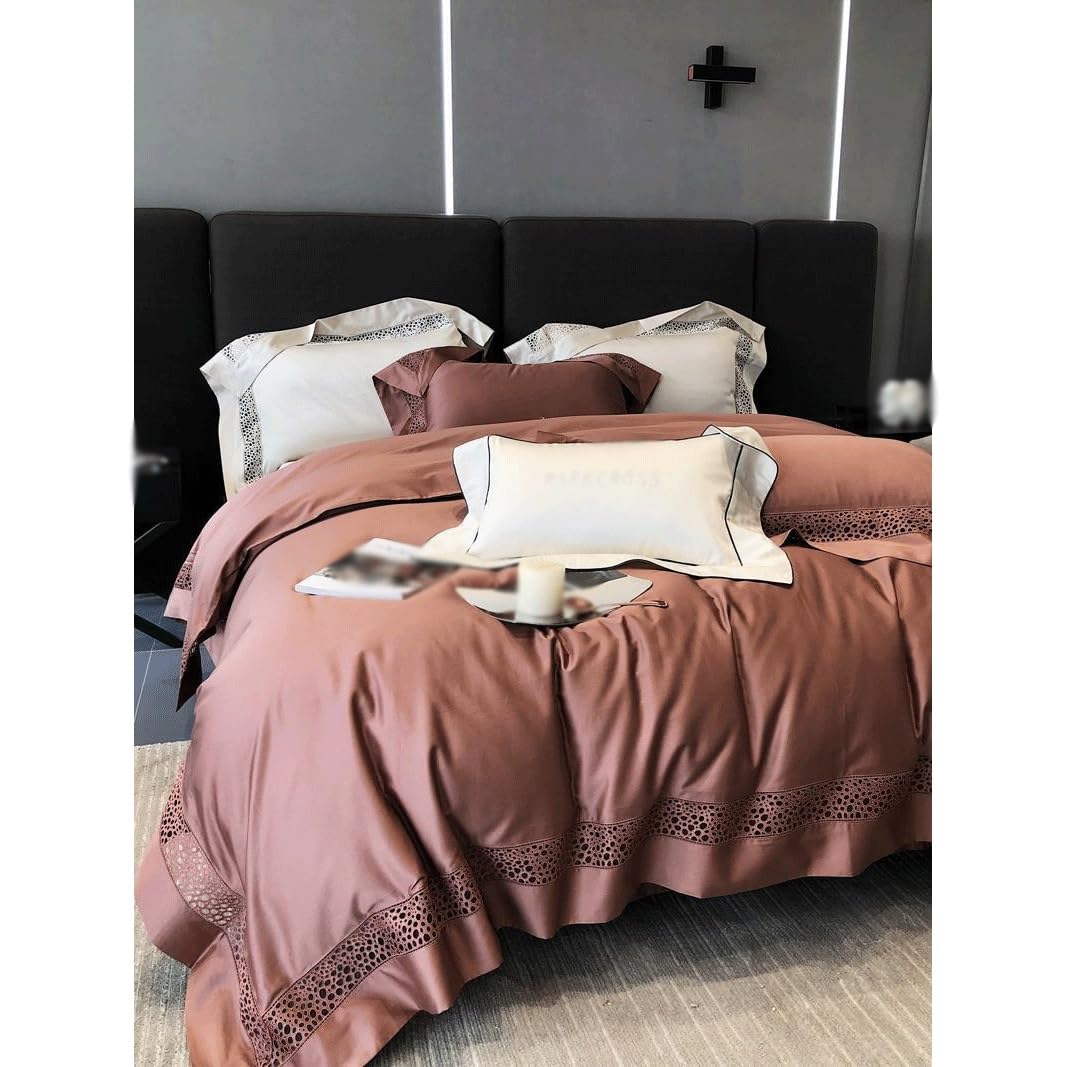 Italian-Style Cotton Lace 4-Piece Bedding Set with Duvet Cover