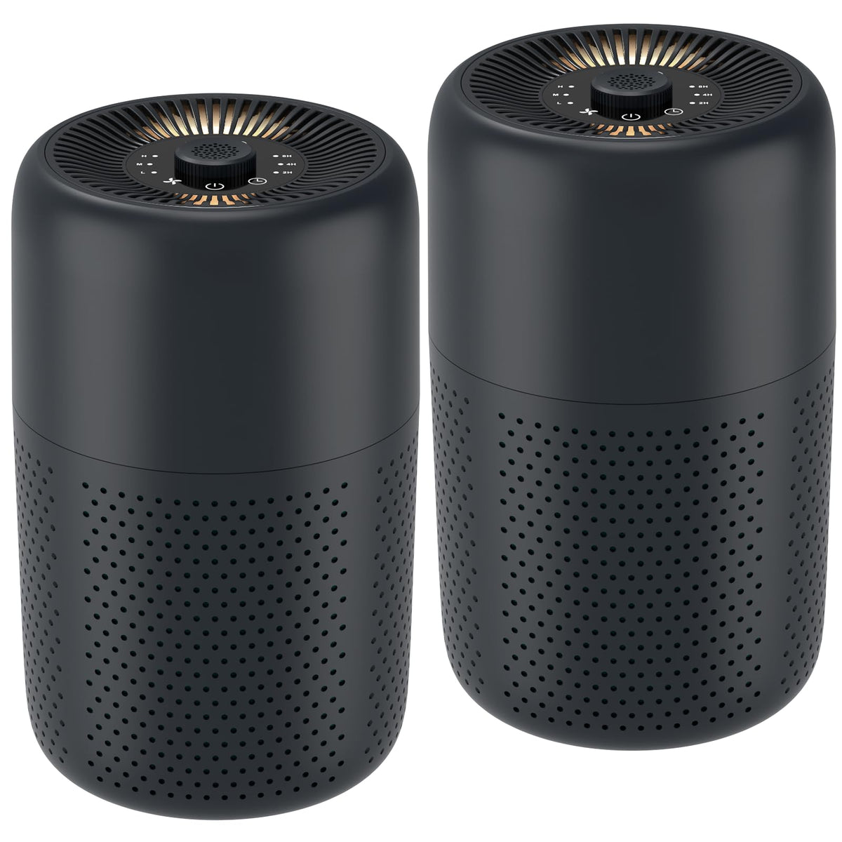 2-Pack Bedroom Air Purifiers with Essential Oil Diffuser & Nightlight