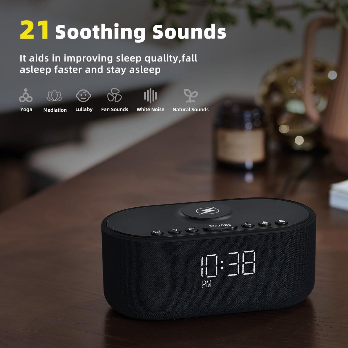 Sound Machine Alarm Clock for Bedrooms
