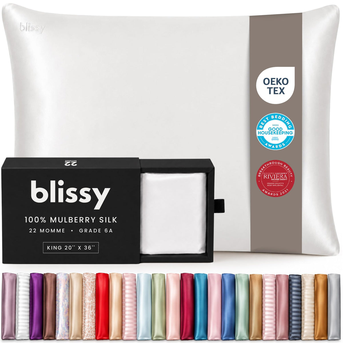 22 Momme Mulberry Silk Pillowcase for Hair & Skin