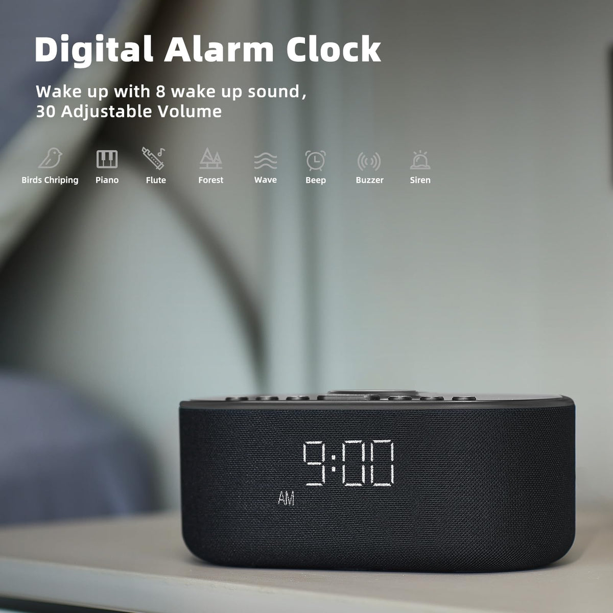 Sound Machine Alarm Clock for Bedrooms