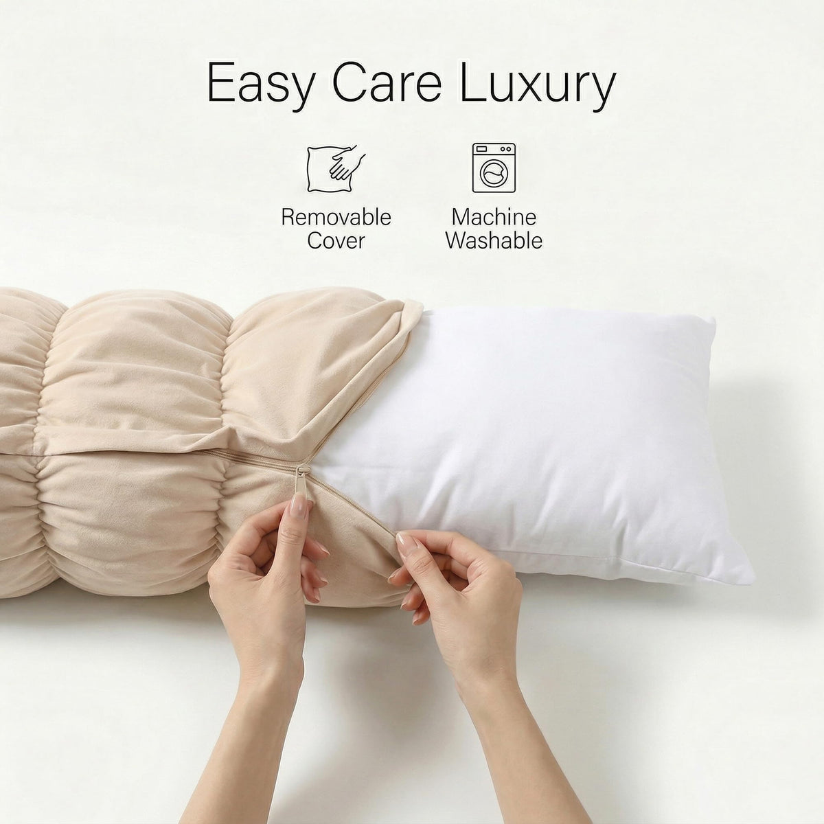 Ergonomic Full Body Support Pillow – Removable Cover