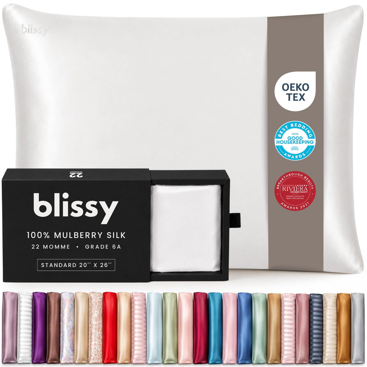 22 Momme Mulberry Silk Pillowcase for Hair & Skin