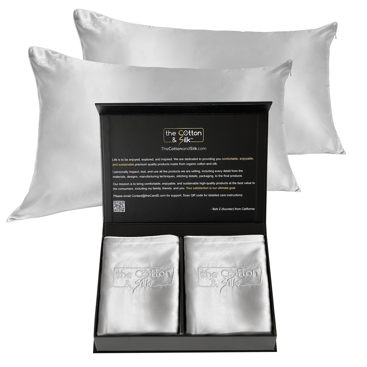 THE COTTON & SILK 22 Momme Mulberry Silk Pillowcase