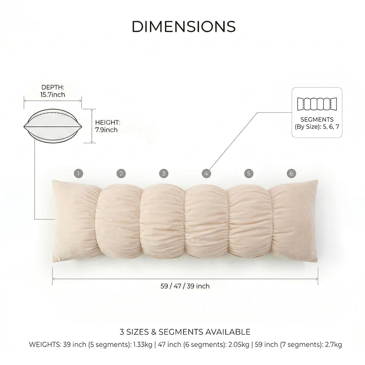 Ergonomic Full Body Support Pillow – Removable Cover