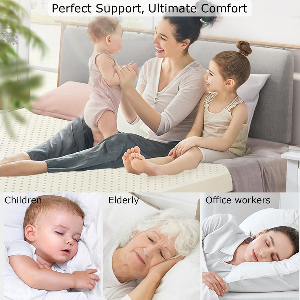 Natural Latex Mattress Topper with Cover – Breathable & Supportive