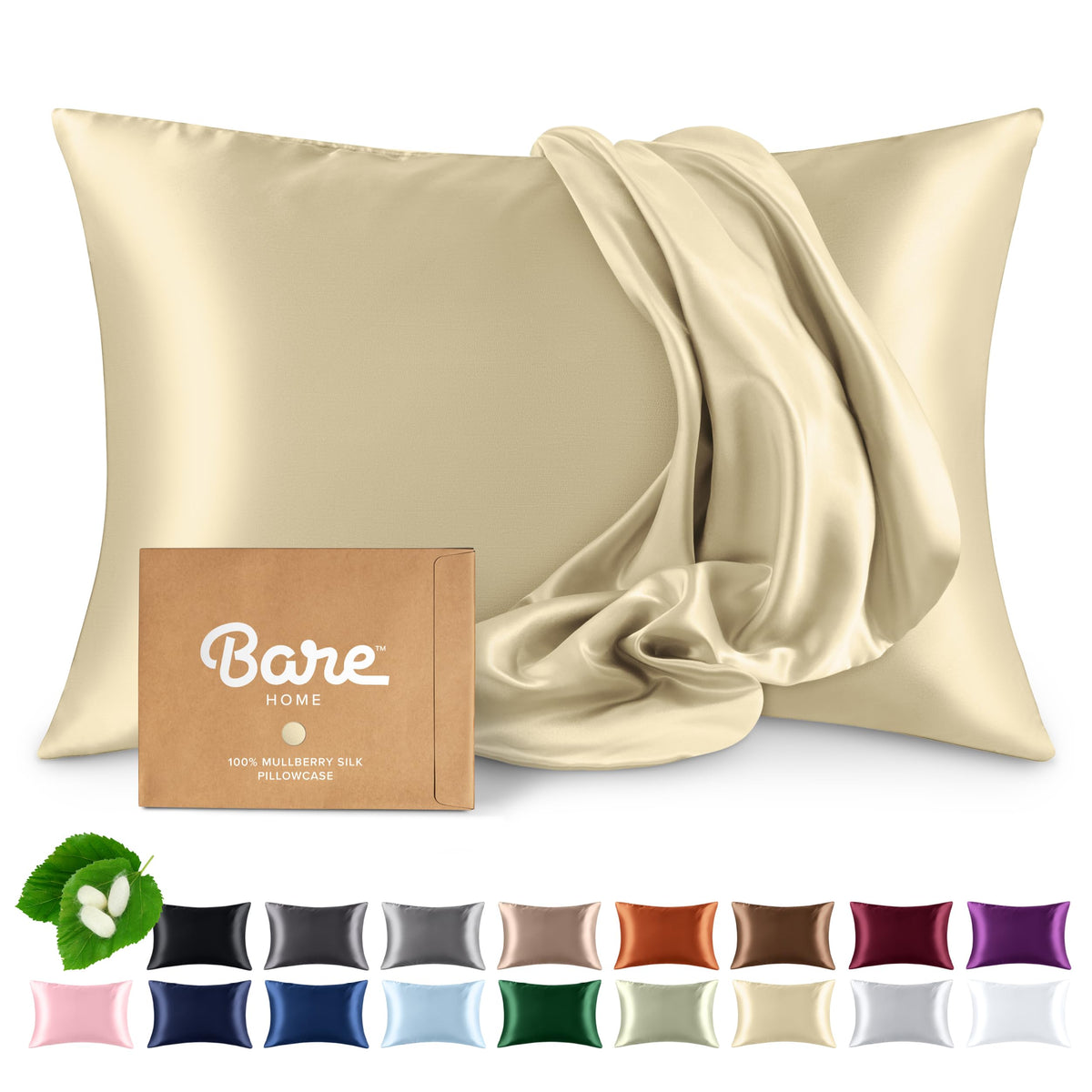 Bare Home Silk Mulberry Pillowcases