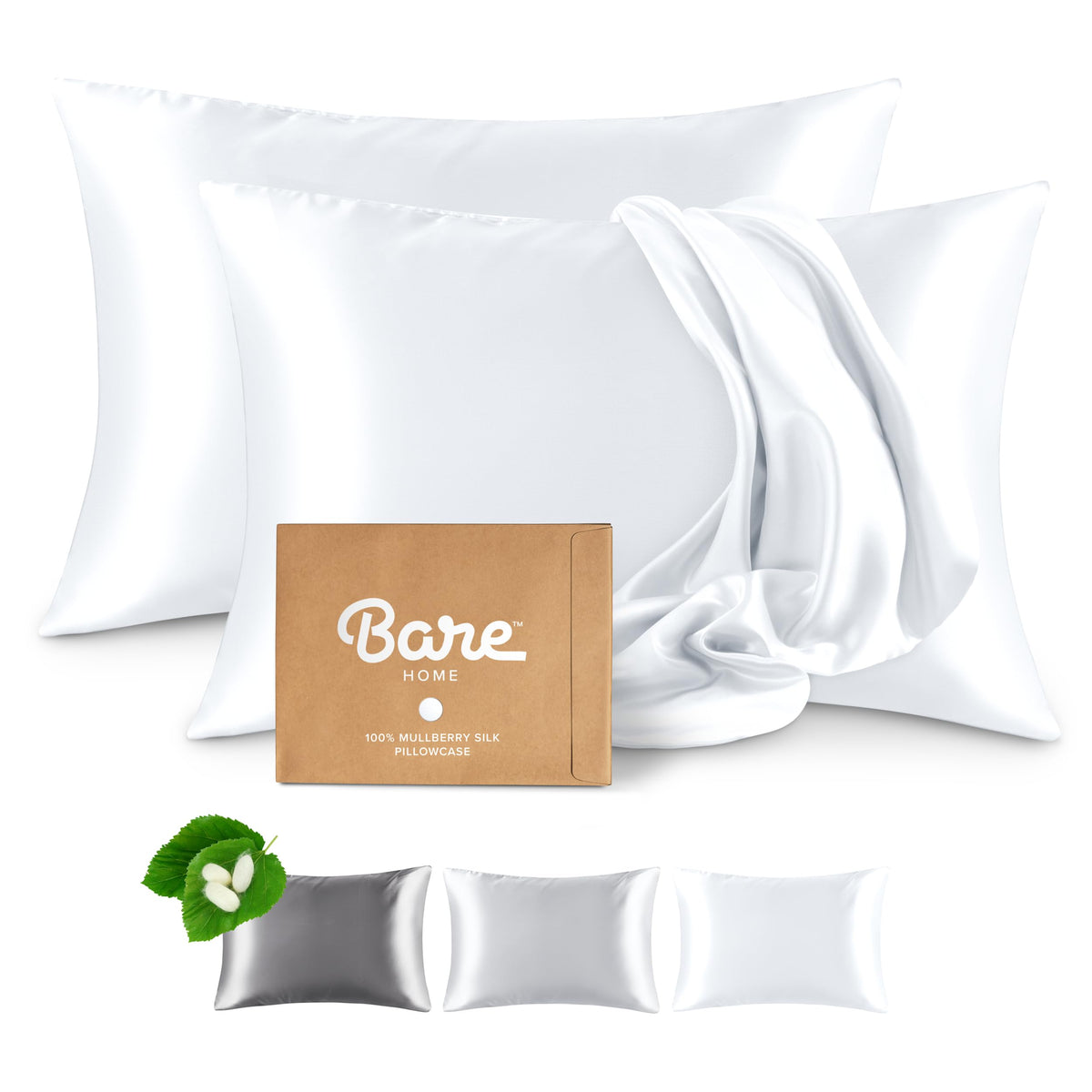 Bare Home Silk Mulberry Pillowcases
