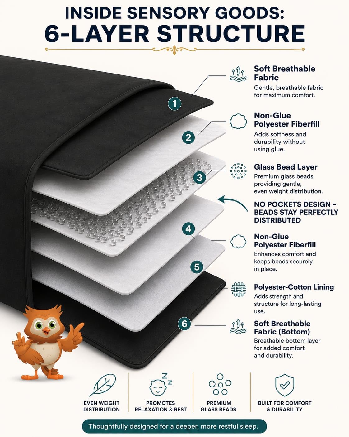 Extra Large Organic Cotton Weighted Blanket – 25 lb, Black