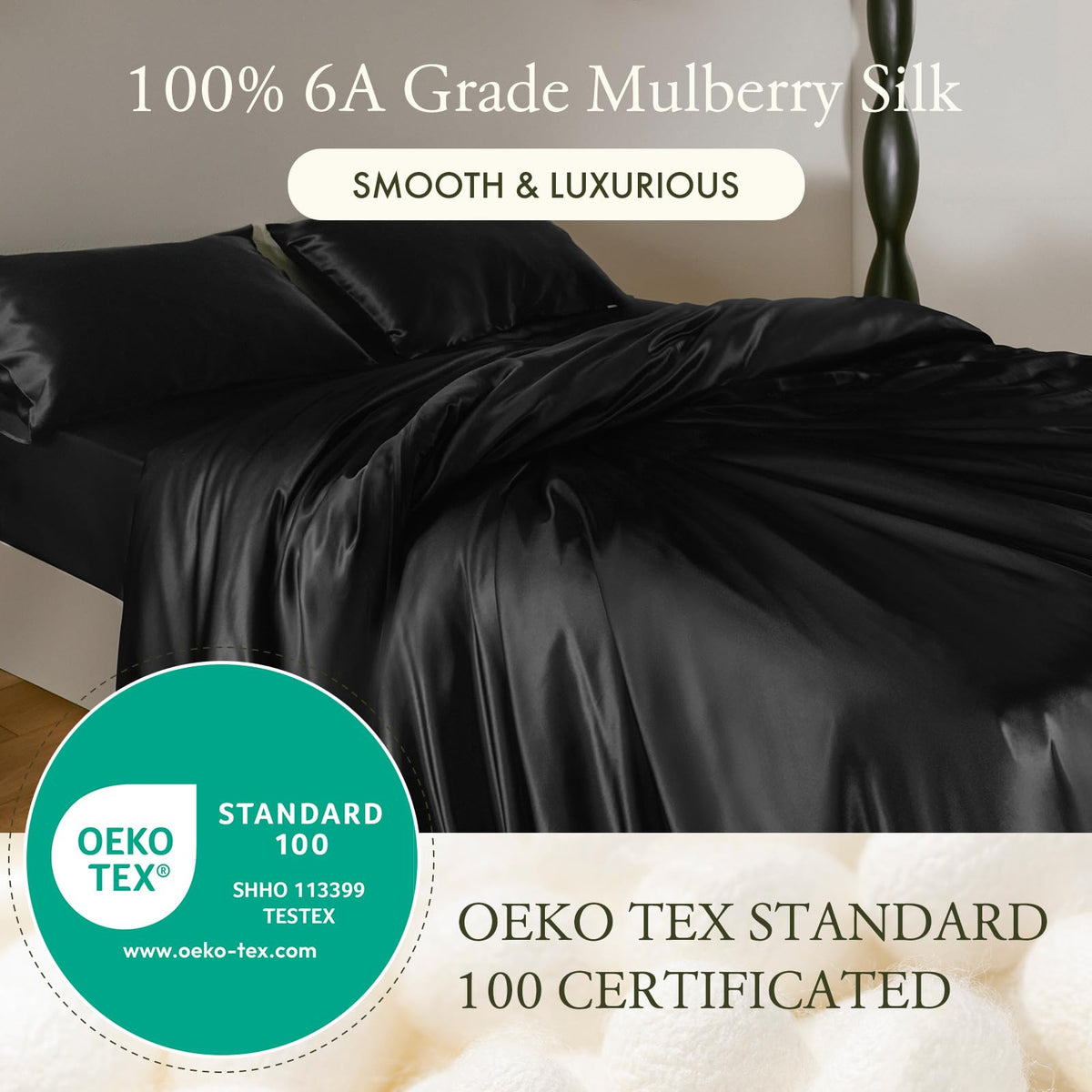 100% Mulberry Silk Fitted Sheet Set