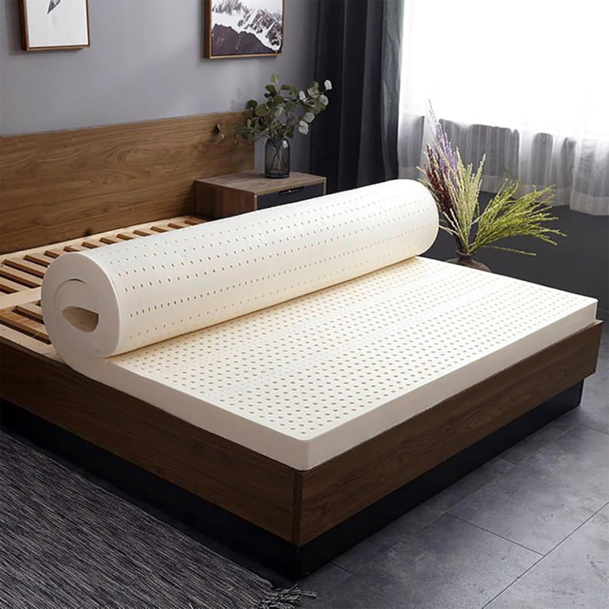 Natural Latex Mattress Topper with Cotton Cover – 7.5 cm