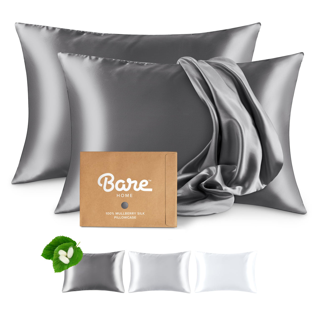 Bare Home Silk Mulberry Pillowcases
