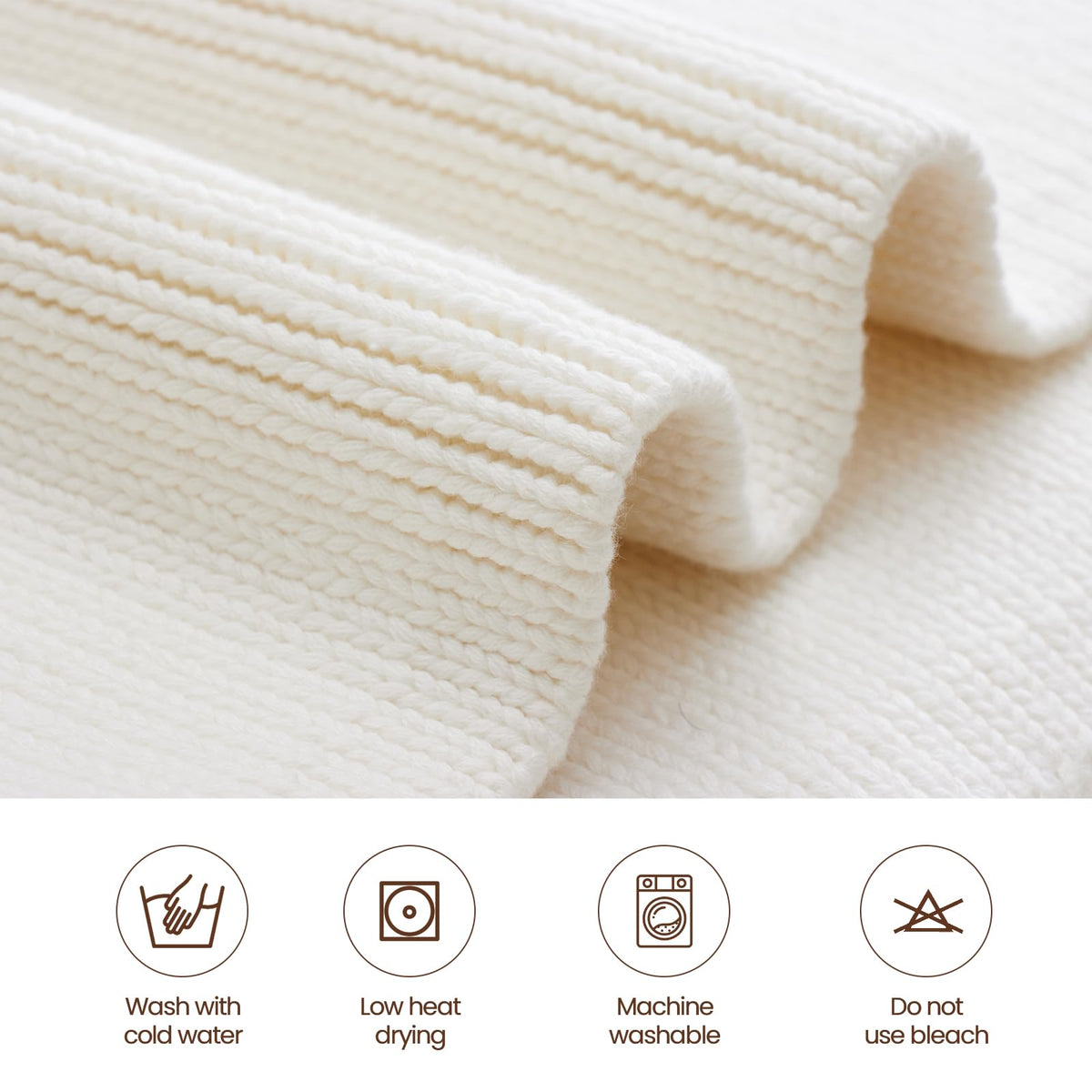 Chunky Knit Cotton Weighted Blanket – 16 lb, 62" × 90"