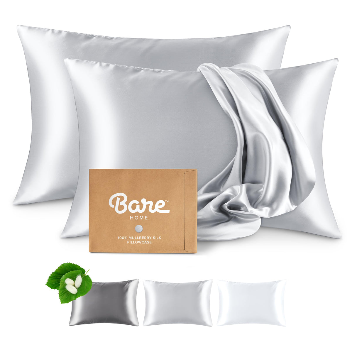 Bare Home Silk Mulberry Pillowcases
