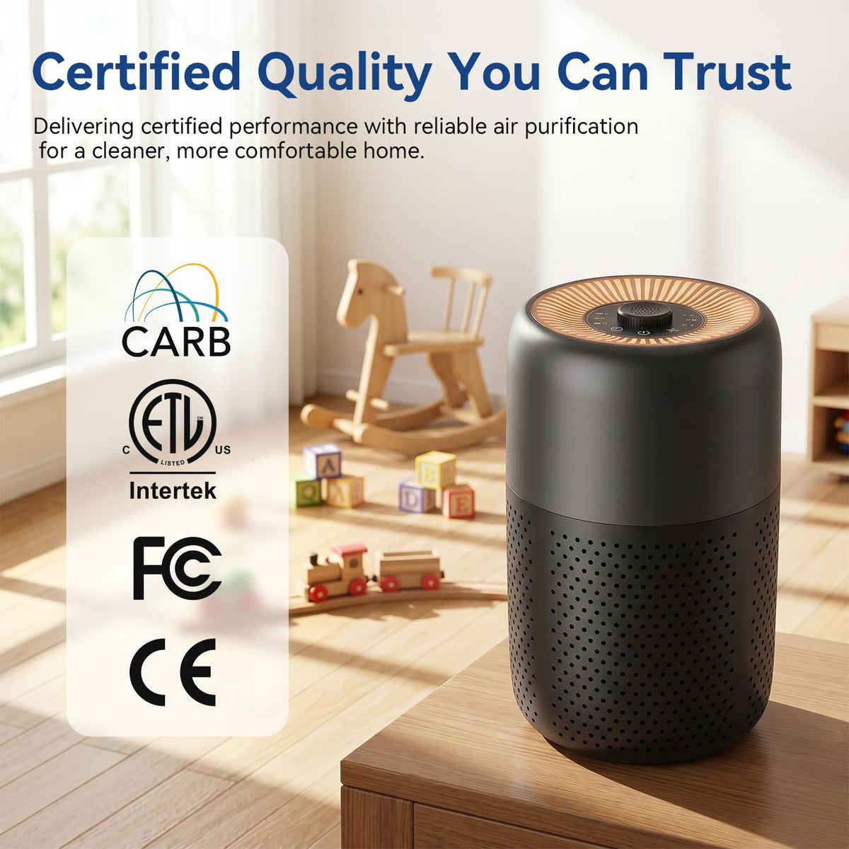 2-Pack Bedroom Air Purifiers with Essential Oil Diffuser & Nightlight