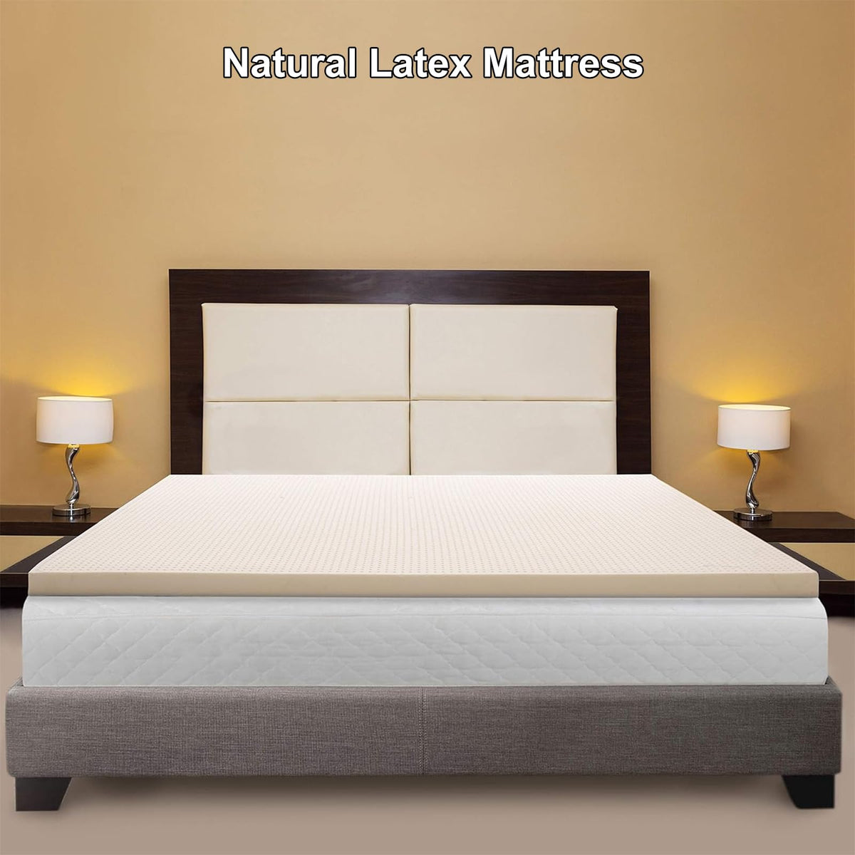 Natural Latex Mattress Topper with Cotton Cover – 7.5 cm